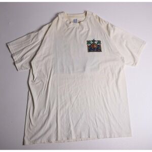 Flojos Puerto Vallarta Graphic T-Shirt Mens XXL Cream Sun Palm Tree Vintage
